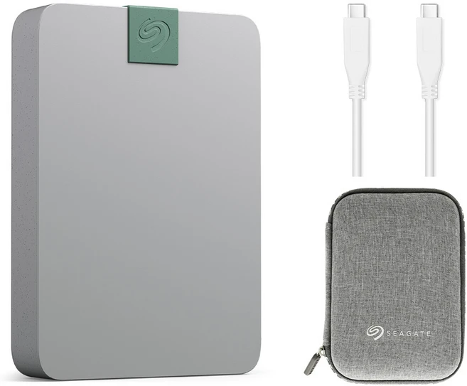 씨게이트 Ultra Touch USB-C 데이터복구 외장하드 STMA5000400, 5TB, 페블 그레이(외장하드), 그레이(파우치)