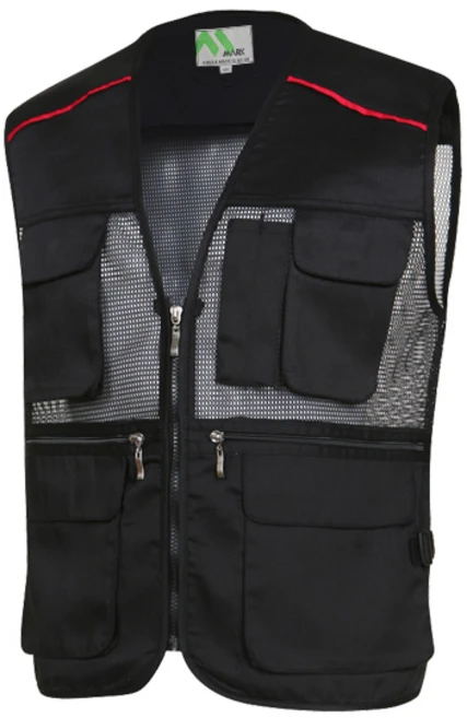 여름용 망사 작업조끼, MK-182(BLACK), 1개