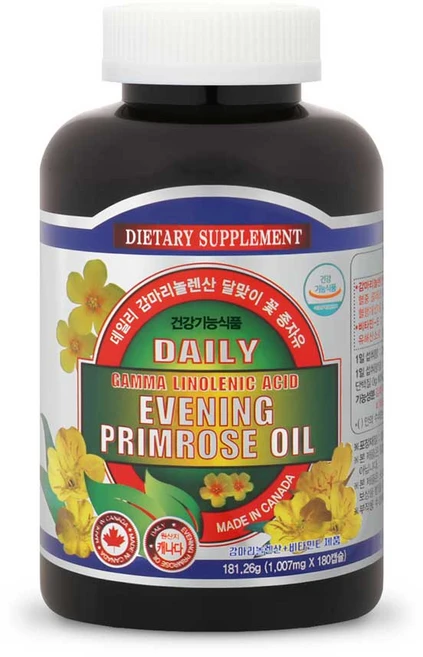 [소비기한25.09.06] 내츄럴365 캐나다 데일리 감마리놀렌산 달맞이 꽃 종자유 (1병-3개월분), 180정, 1개