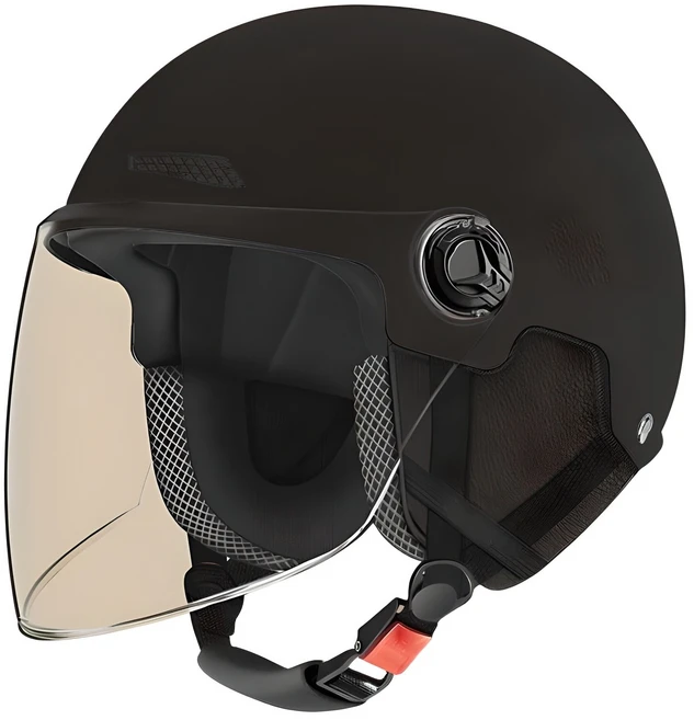 DS 충격흡수 자외선차단 안전 헬멧, 방풍 투명 긴 쉴드, 블랙