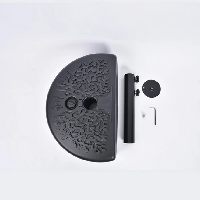 청성기업 런웨이브 벽면 하프 파라솔 사이드 베란다 테라스 어닝 파라솔 /물통 받침대(별도), 하프파라솔 물통받침대(블랙)파라솔은 별도