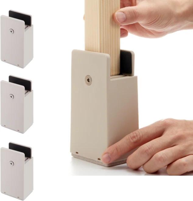 곽씨네슈퍼 가구 다리 너비 조절 높이조절발 10cm 일자 4개입, 크림베이지, 1세트