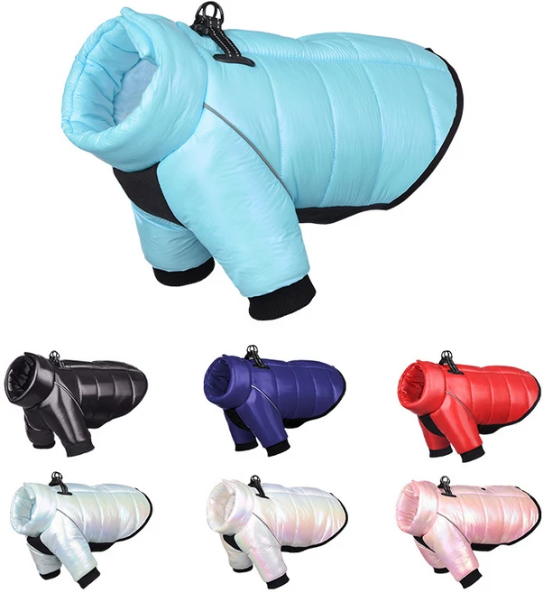 강아지패딩 겨울옷 일체형 하네스패딩 오렌지원 자체제작 방수 경량 패딩, 레드, 1개