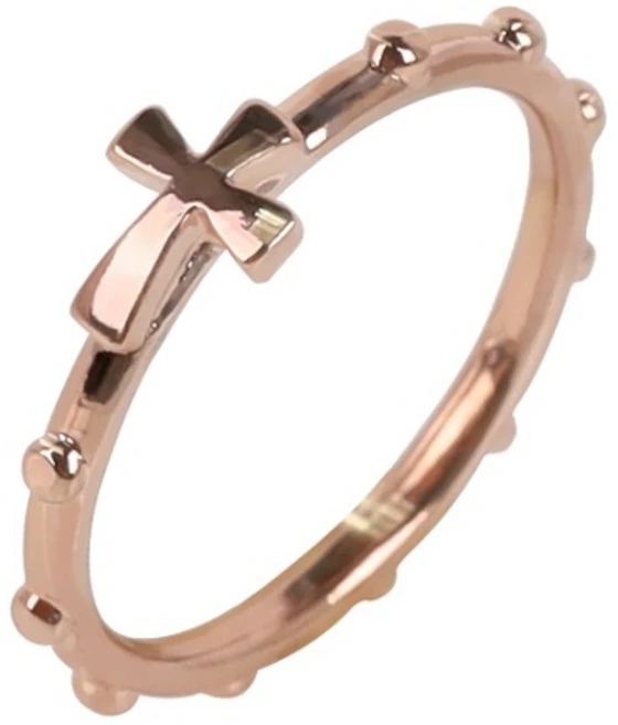 은925 묵주반지-베이직 실반지(핑크골드도금) 천주교 성물, 10, 1개