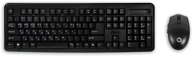 큐센 무선 키보드 마우스 세트, 한영각인, 높이 조절, MK210