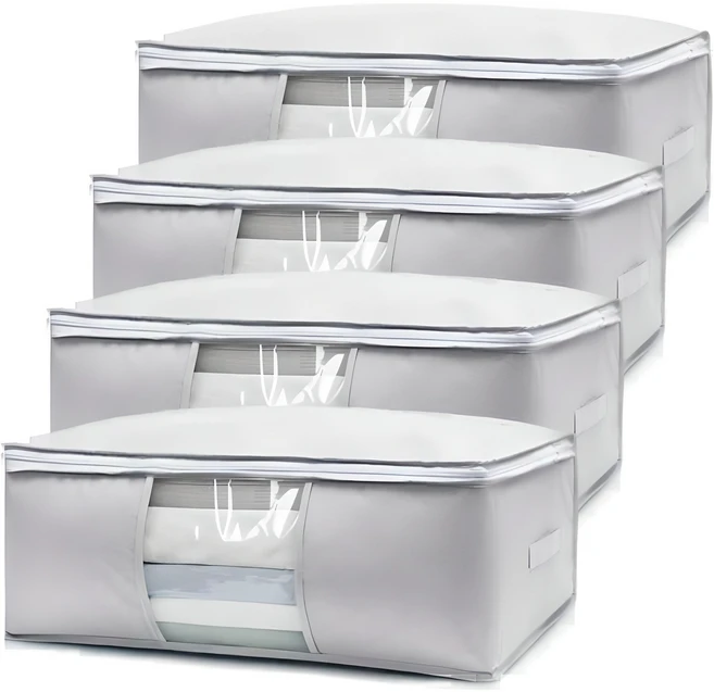 대형 수납 옷 이불정리함 93L, 그레이, 4개