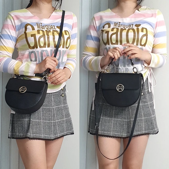 메트로시티 블랙 가죽 반달 엣지 간지 여성 숄더백 크로스백 중고 가방 은피아노