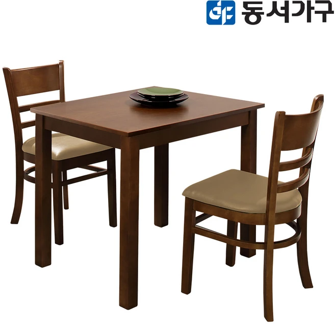 동서가구 모던 2인용 식탁 테이블+의자 2개 세트 카카오 DF632629