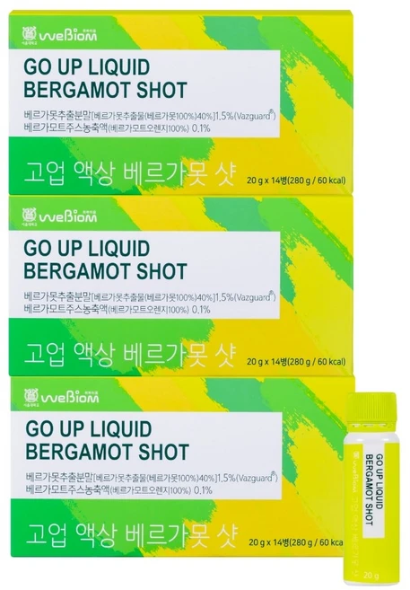 [서울대 위바이옴] 고업 액상 베르가못 샷 / BPF 폴리페놀 인지질코팅 / 흡수율 높은 액상 / 지중해 식단, 280g, 3개