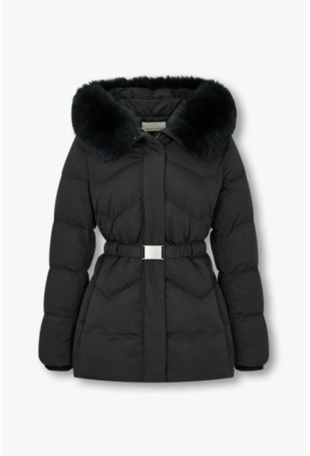 폭스 퍼 벨티드 하프 다운 점퍼 (7154417007) 292031