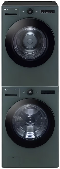 LG전자 트롬 드럼세탁기 + 건조기 + 스태킹키트 FX24GNG-GNG 24kg + 20kg 세트 방문설치, 네이처 그린