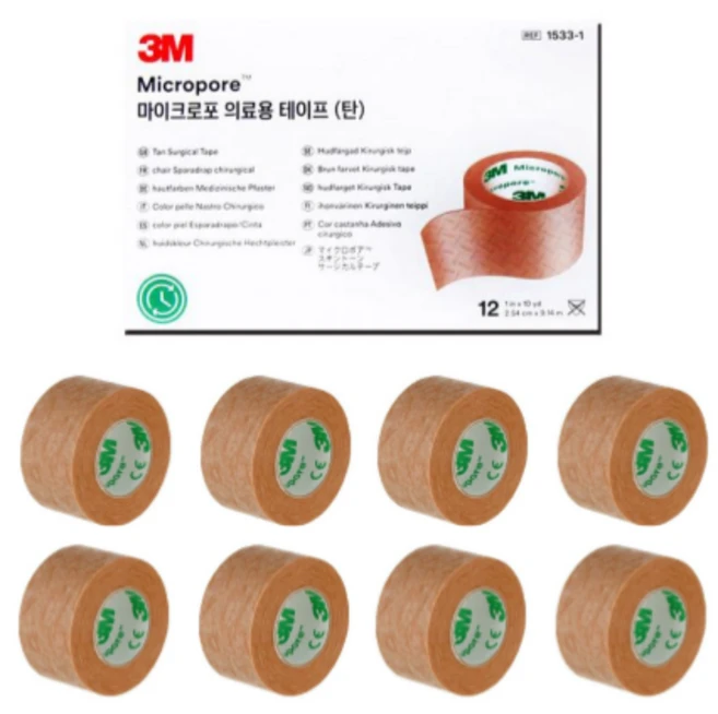 3M 마이크로포 의료용 살색 반창고 2.5cm x 6개 또는 8개, 1개