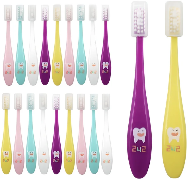 242 어린이 칫솔 항균 이중미세모, 혼합색상, 20개입, 1세트