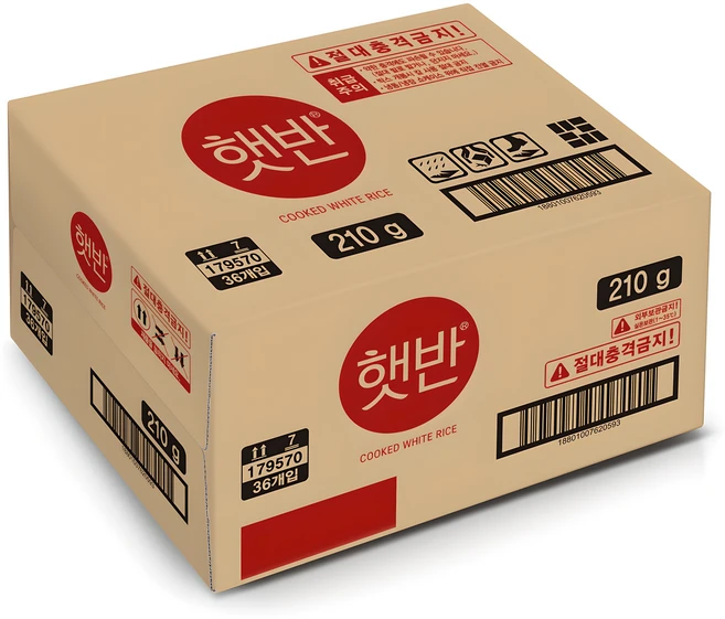 햇반 즉석 백미밥, 210g, 36개
