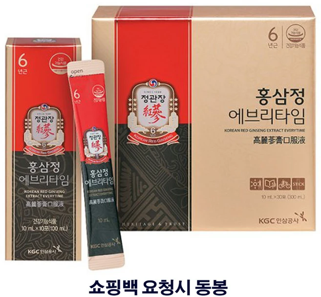[KT알파쇼핑]정관장 홍삼정 에브리타임 10ml 30포 (쇼핑백 포함), 1개