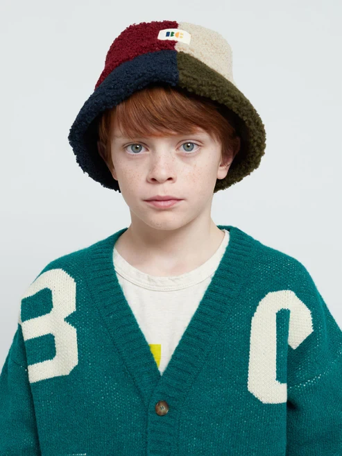 [BOBO CHOSES] 보보쇼즈 23FW 아동 모자 Color Block sheepskin hat 223AI021
