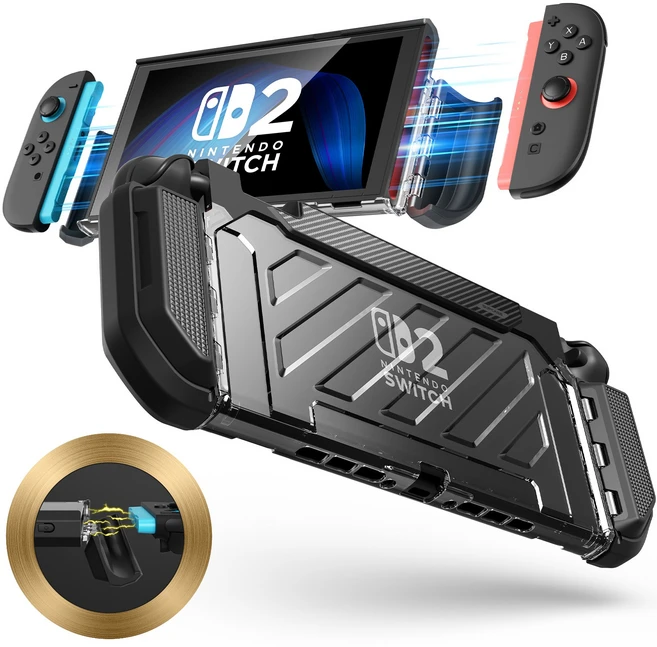 닌텐도 스위치2 케이스 SUPCASE 원터치 조이콘 장탈착 구조 케이스, 1개, 블랙, UB Pro