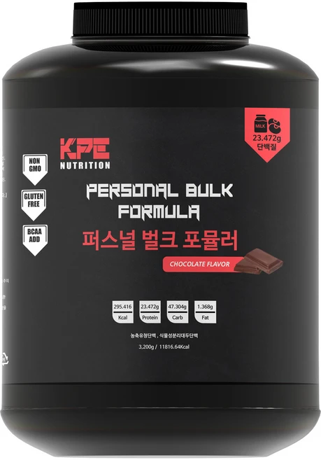 퍼스널벌크포뮬러 게이너 벌크업 살찌는 체중증가 단백질 프로틴 보충제 근육 헬스, 3.2kg, 1개