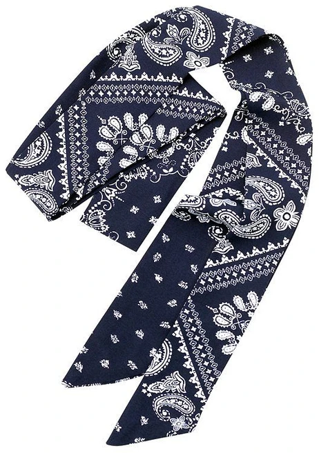 레트로 반다나 스카프 캐주얼 허리띠 트렌디 모던 빈티지 스카프벨트 허리끈 실크 리본 포인트