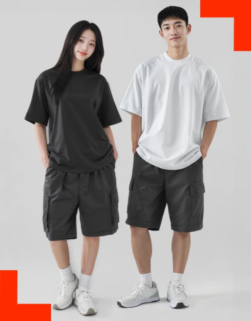 JBRO 남녀공용 16수 오버핏 통기성 비치지않는 남자반팔티