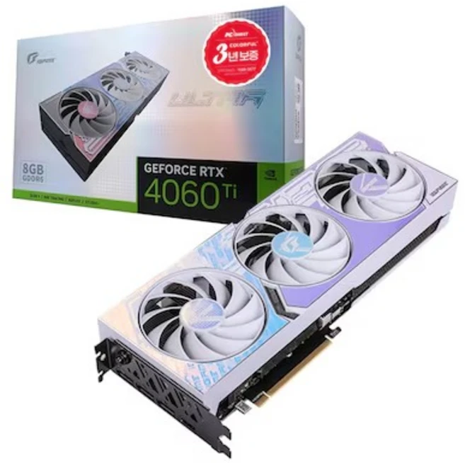 COLORFUL iGame 지포스 RTX 4060 Ti ULTRA OC D6 8GB White 피씨디렉트 -M, RTX 4060 Ti ULTRA White
