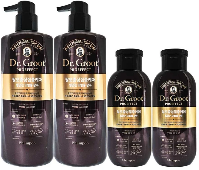 [홈쇼핑 최신상] 닥터그루트 탈모 집중 케어 샴푸 500ml 2개+190ml 2개, 1개, 1.38L