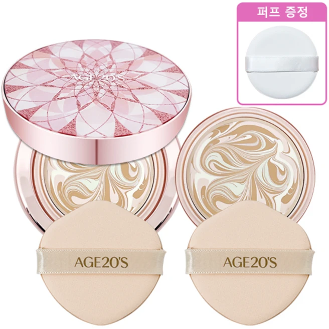 2025 에이지20s 더블루밍 에센스 커버 팩트 최신상 본품+리필+호환퍼프, 1개, 더블루밍21호(본품+리필)+호환퍼프