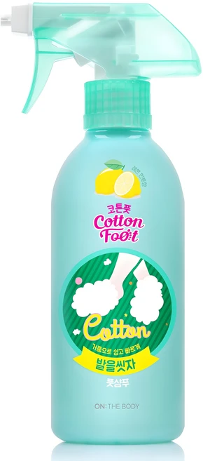 온더바디 발을씻자 코튼 풋샴푸 프레쉬레몬민트향, 1개입, 1개, 385ml