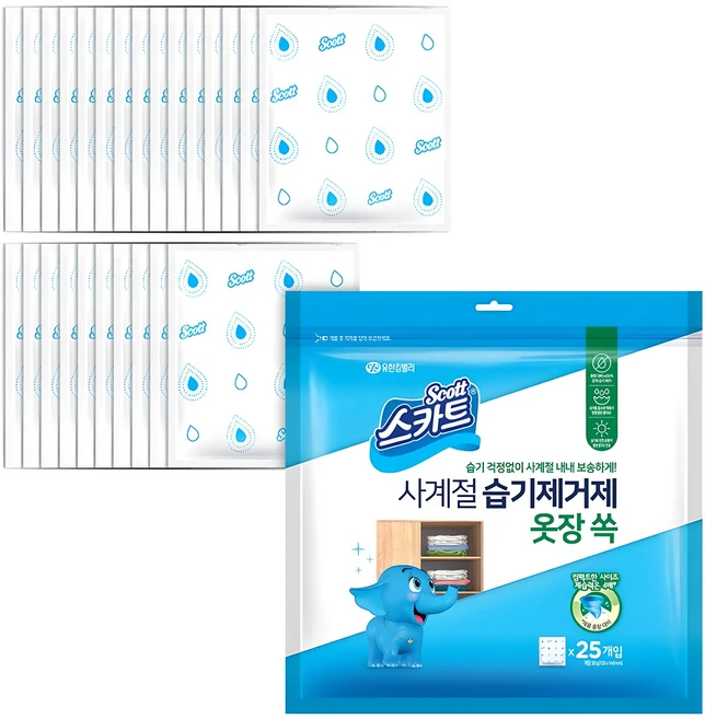 스카트 사계절 옷장 쏙 25개입 습기제거제 본품, 750g, 1개