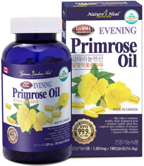 [한정수량 특가] 캐나다직수입 VIP 감마리놀렌산 달맞이꽃종자유 (1001mg * 180캡슐) 'Evening Primrose Oil', 1개, 180정