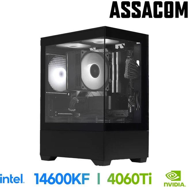 [아싸컴] 조립pc 게이밍 고사양 게임용 데스크탑 롤 배그 본체 인텔 AMD 컴퓨터, 13. 14600KF+4060Ti, Free DOS, 500GB, 16GB, 블랙