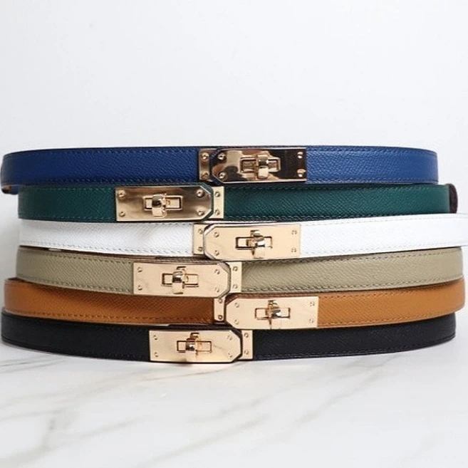 잠금 켈리 16mm 소가죽 여성 벨트 (6col)