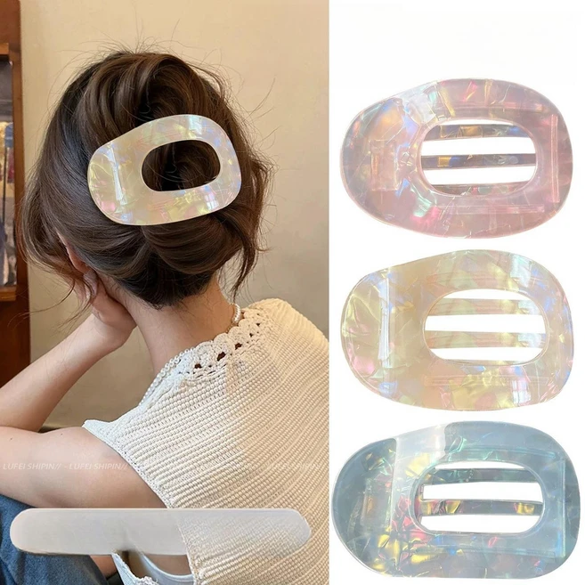 고급 아세테이트 헤어 클립 집게핀 집게 머리집게
