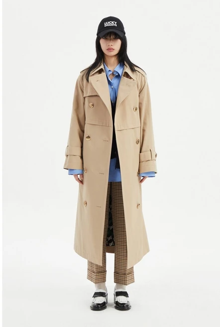럭키슈에뜨 LFCAS24210 벨티드 롱 트렌치코트 온라인전용 518550