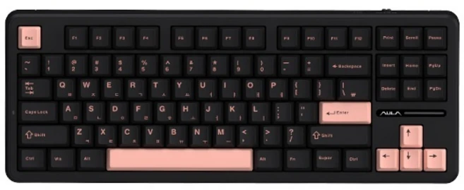 [AULA] 유선 기계식 키보드 F87 Pro 독거미 한글 [텐키리스] [펀키스 국내 정품] 다크 올리비아/KTT 저소음바다축, 다크 올리비아, 제조사축