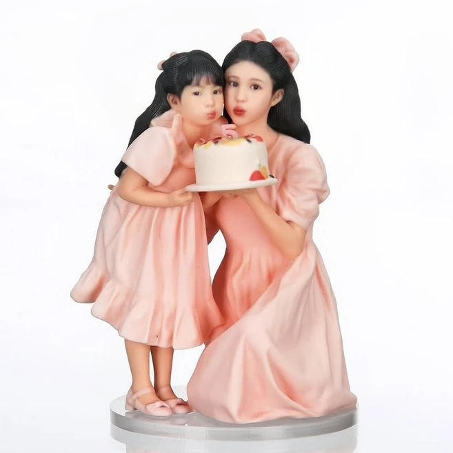 가족선물 추천 기념일 맞춤 피규어 미니미 가족사진 3D 제작 감성 인테리어 소품, 단독형
