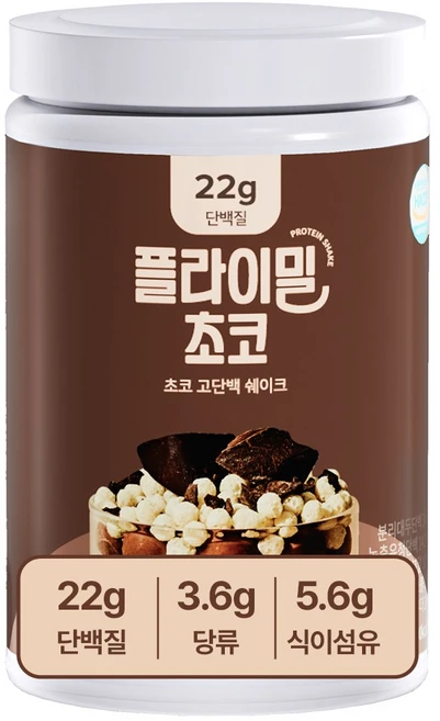 플라이밀 단백질 쉐이크 초코라떼 대용량, 630g, 1개