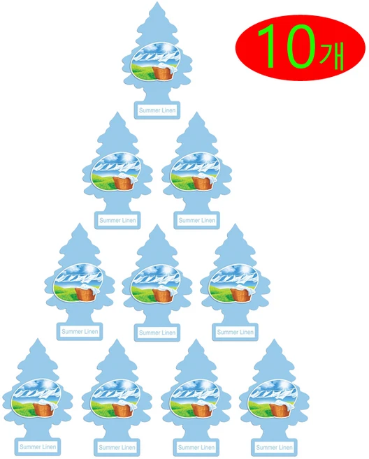 리틀트리 방향제 (섬머린넨) 차량용 종이방향제, 썸머 린넨, 10개
