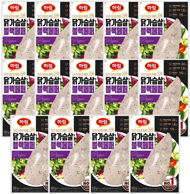 하림 닭가슴살 블랙페퍼, 100g, 14개