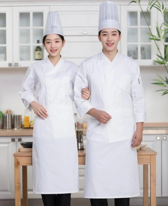 조리 기능사 시험용 조리복 세트 3종 (긴팔 모자 앞치마) 한식 중식 양식 제과제빵