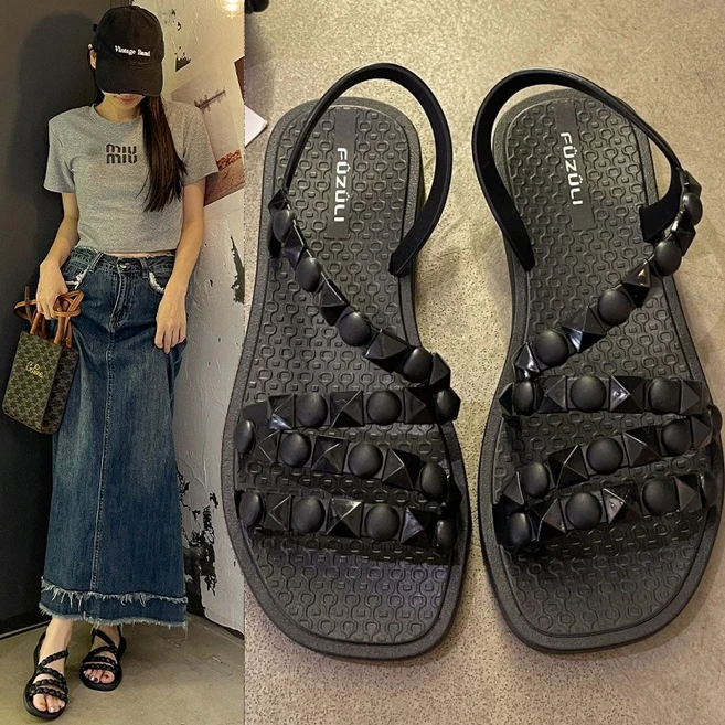 cosmag 여성 여름 데일리 발편한 스트랩 샌들 휴양지 샌들 XZ-16