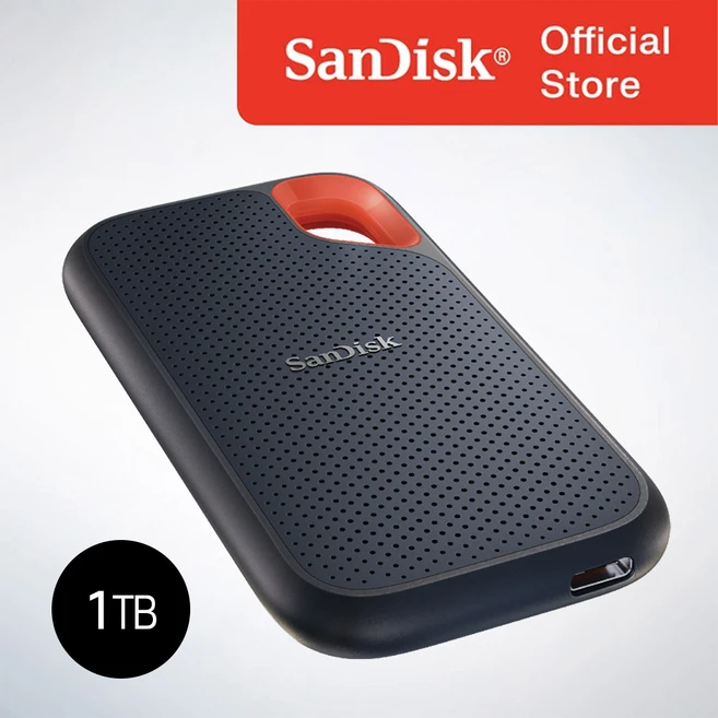 샌디스크 외장SSD Extreme 익스트림 방수 방진 휴대용 포터블 E61, 1TB, 블랙