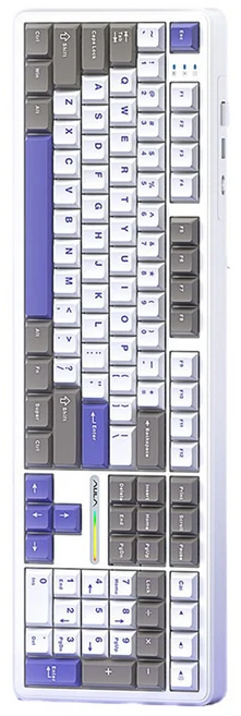 AULA F108 108키 RGB 3모드 기계식 키보드+키캡, 트와일라잇 퍼플, 카라멜라떼 축, 제조사축