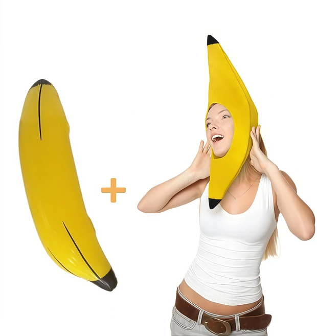 요우니 할로윈 코스튬 바나나 헤드커버 코스프레 의상