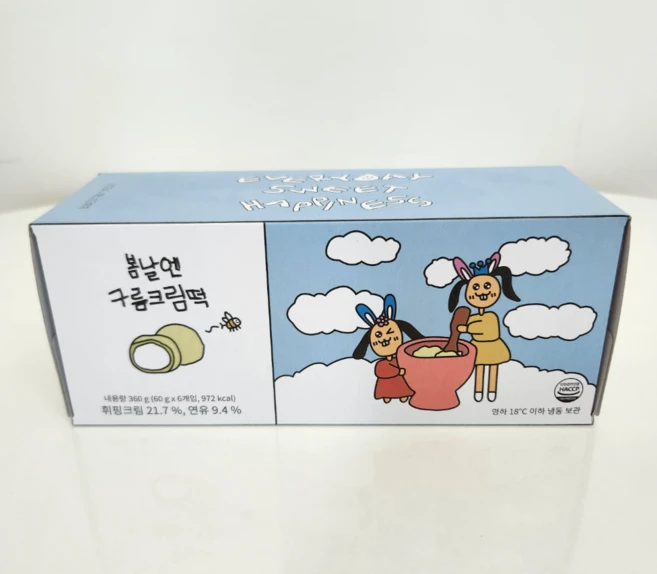 [정품] 여수언니 봄날엔 구름크림떡 (60g x 6개입), 1박스, 360g