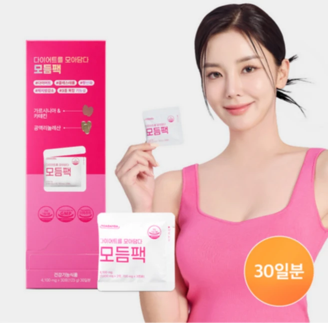 [모아담다] 다이어트를 모아담다 모듬팩 가르시니아 카테킨 공액리놀레산 CLA, 30정, 1박스