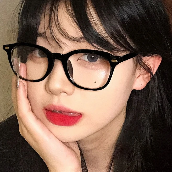 슈비코 긱시크안경 블루라이트 차단 안경 사각 뿔테 남자 여자 패션 안경테