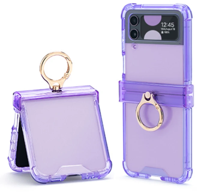 엘디엑크스 투명 핑거링 힌지보호 휴대폰 케이스