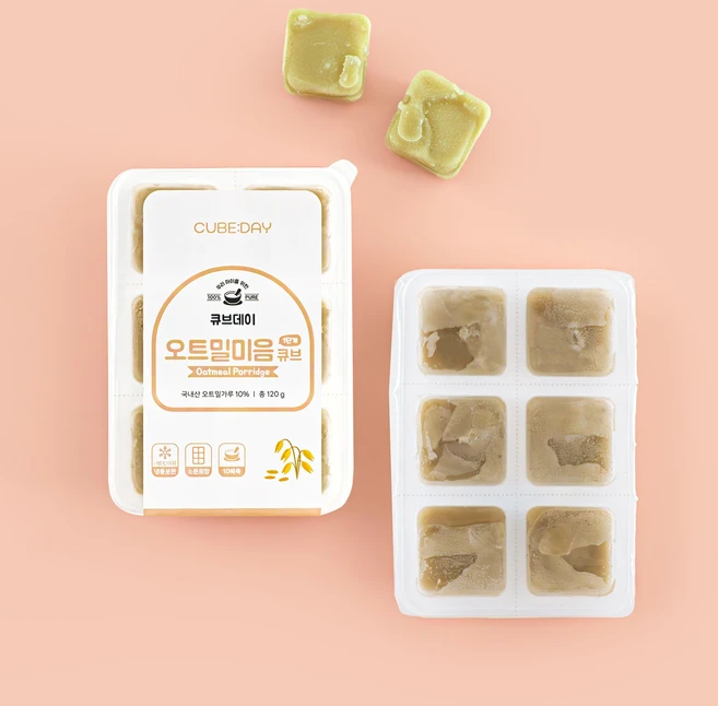 큐브데이 오트밀미음 큐브 초기 1단계, 1개, 120g