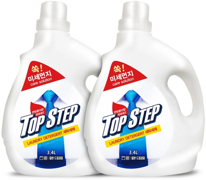 탑스텝 미세먼지 케어 고농축 세탁세제 3.4L, 2개